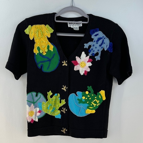 Jack B Quick Sweaters - Jack B Quick Short Sleeve Frog Design Sweater